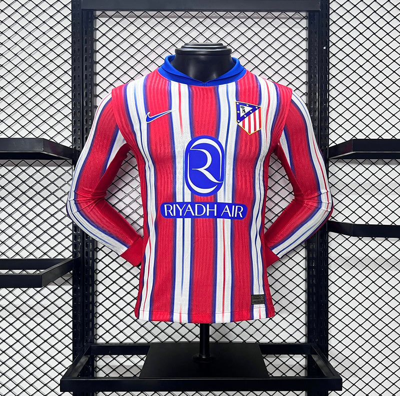 Atletico Madrid Home 24/25 Player Version LS - Pro Soccer Jersey