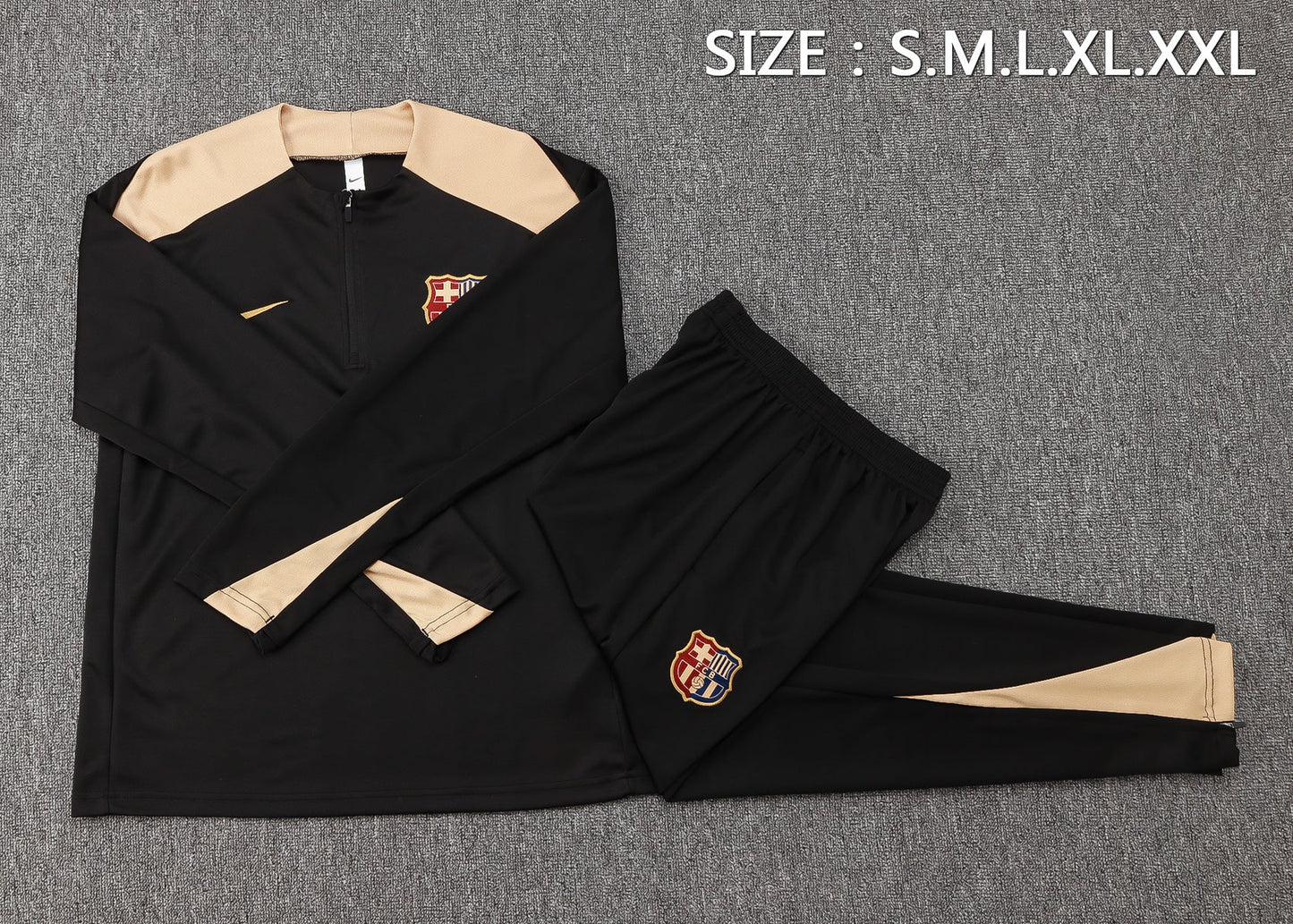 Barcelona Black 24/25 Tracksuit - Pro Soccer Jersey