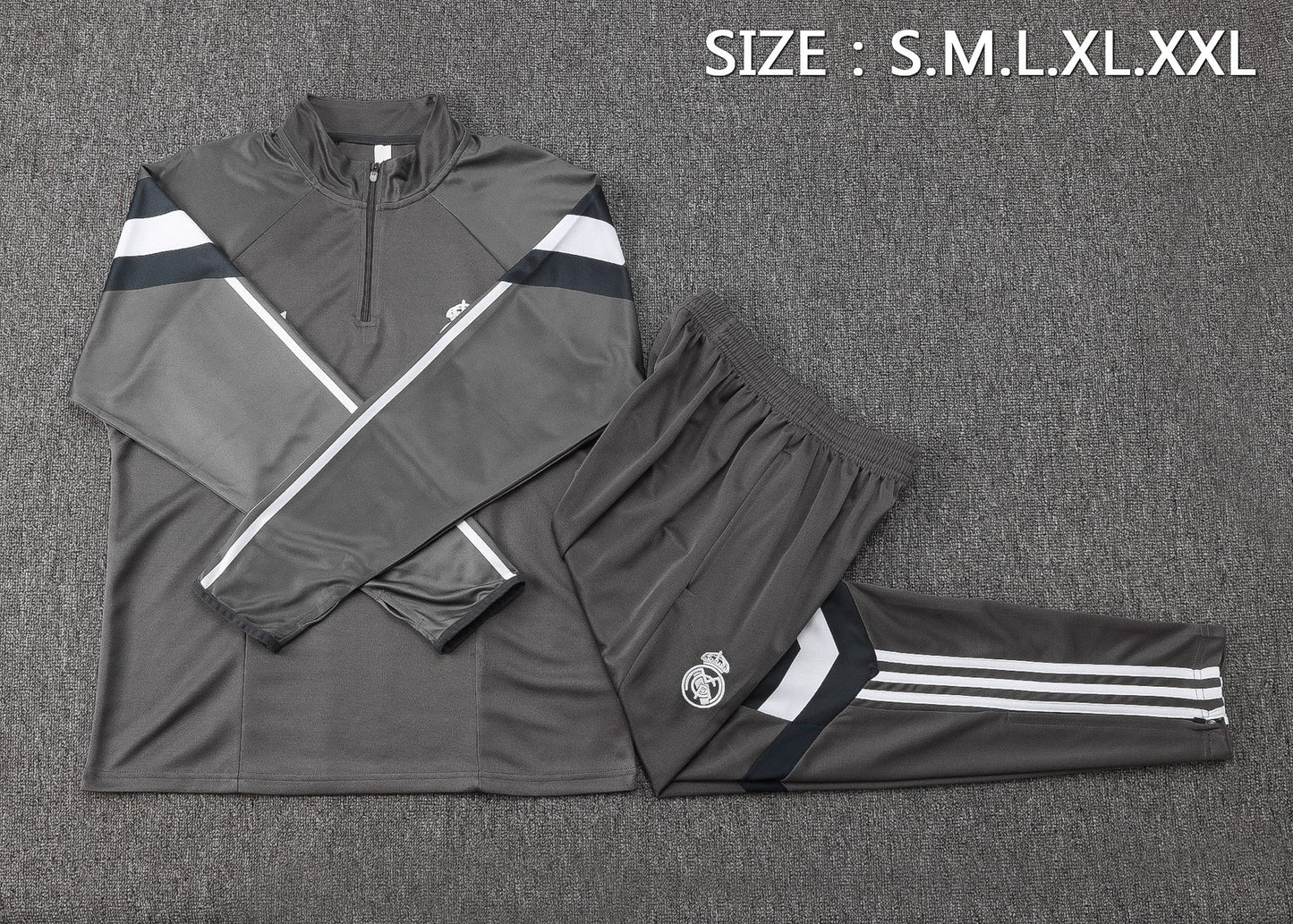 Real Madrid Fully Gray Tracksuit 24/25 - Pro Soccer Jersey