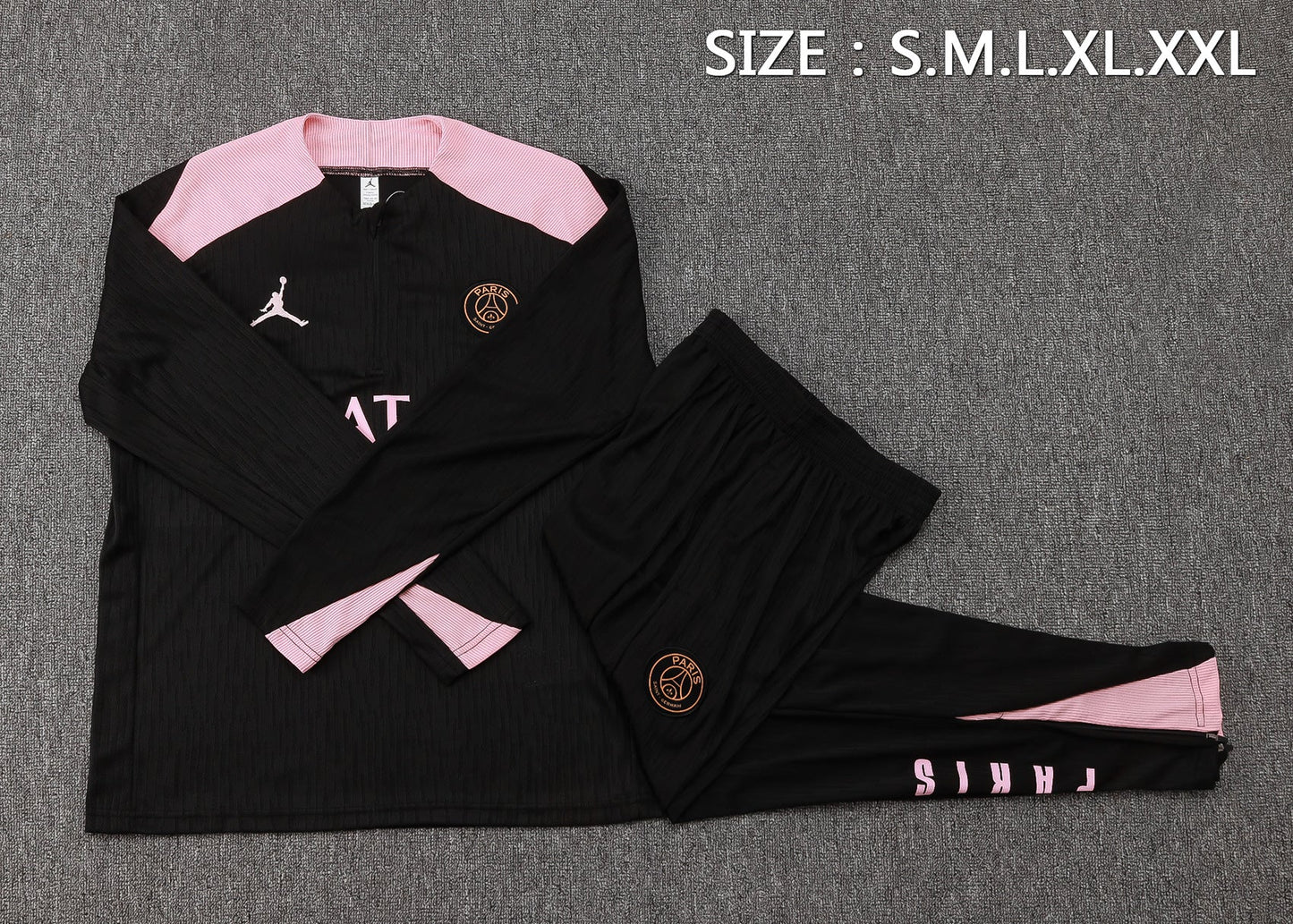 PSG Fully Black Tracksuit 24/25 - Pro Soccer Jersey