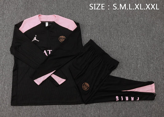 PSG Fully Black Tracksuit 24/25 - Pro Soccer Jersey