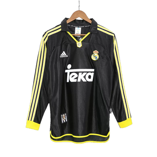 Real Madrid Retro Jersey Away Long Sleeve Soccer Shirt 99/01