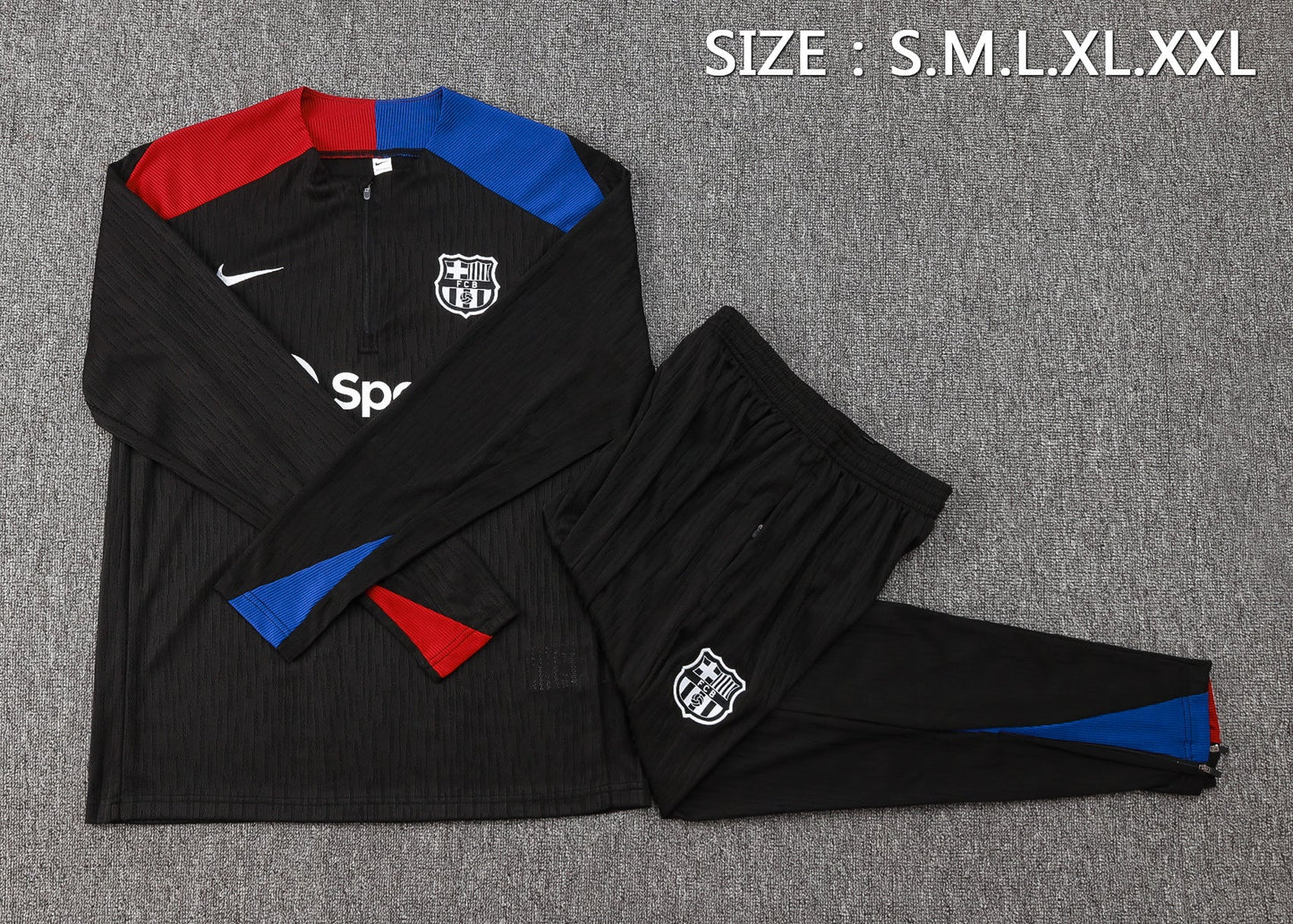 Barcelona Tracksuit 24/25 Fully Black - Pro Soccer Jersey