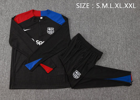 Barcelona Tracksuit 24/25 Fully Black - Pro Soccer Jersey