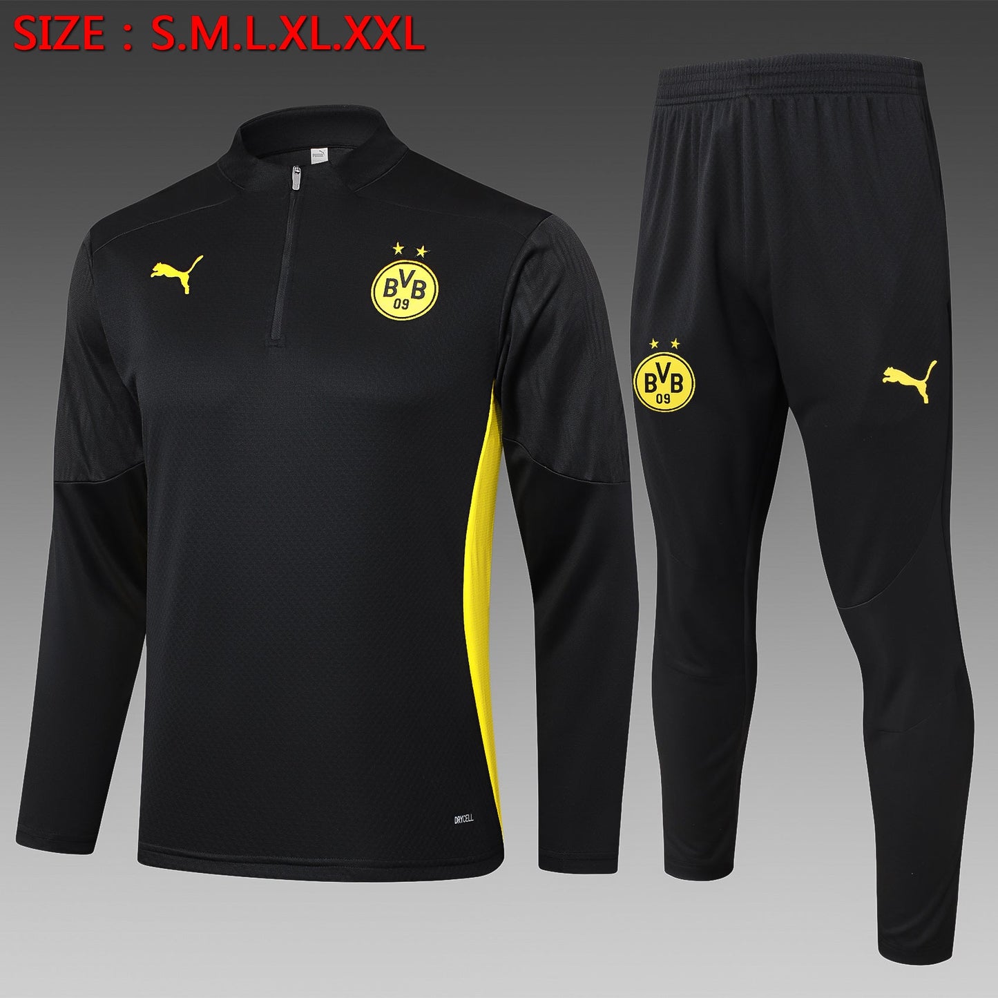 BVB Dortmund Fully Black Tracksuit 24/25 - Pro Soccer Jersey