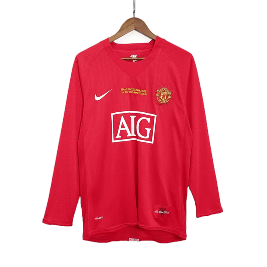 2007/2008 Man United Retro Home shirt Long Sleeves : Thaï Quality