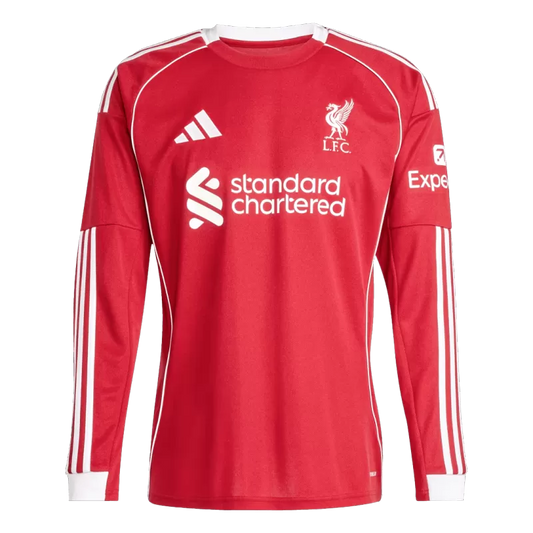 2025/2026 Long Sleeve Liverpool Home Football Shirt