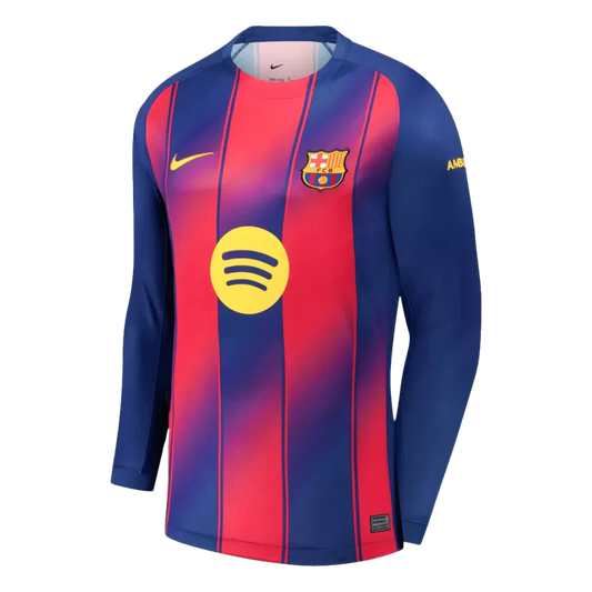 Barcelona Long Sleeve Jersey Home Football Shirt 25/26