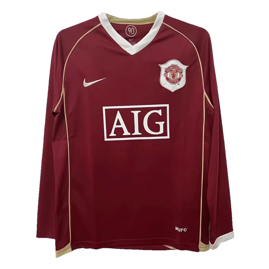 2006/2007 Man United Retro Home shirt Long Sleeves : Thaï Quality