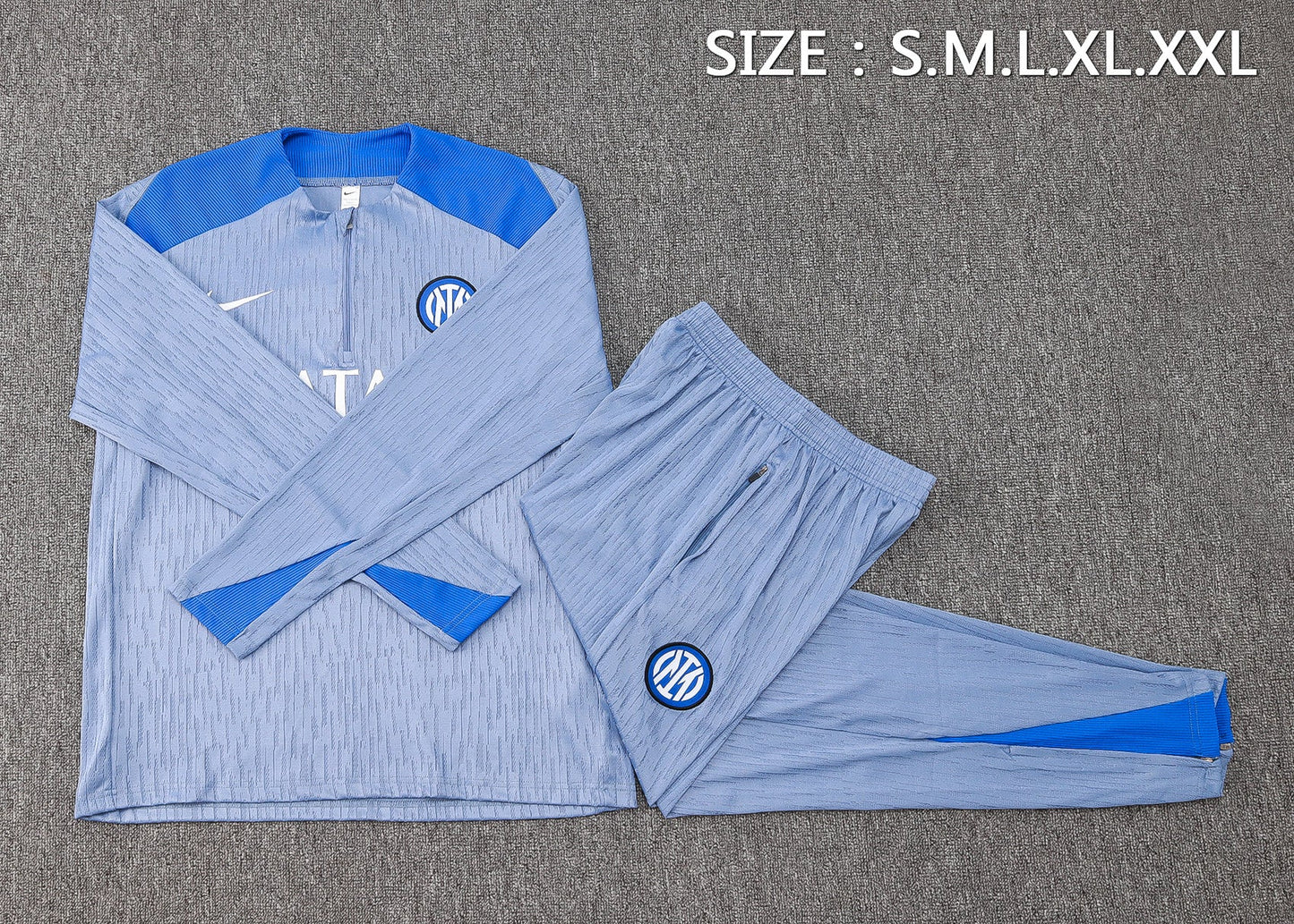 Inter Milan Home Tracksuit 24/25 Fully Gray - Pro Soccer Jersey
