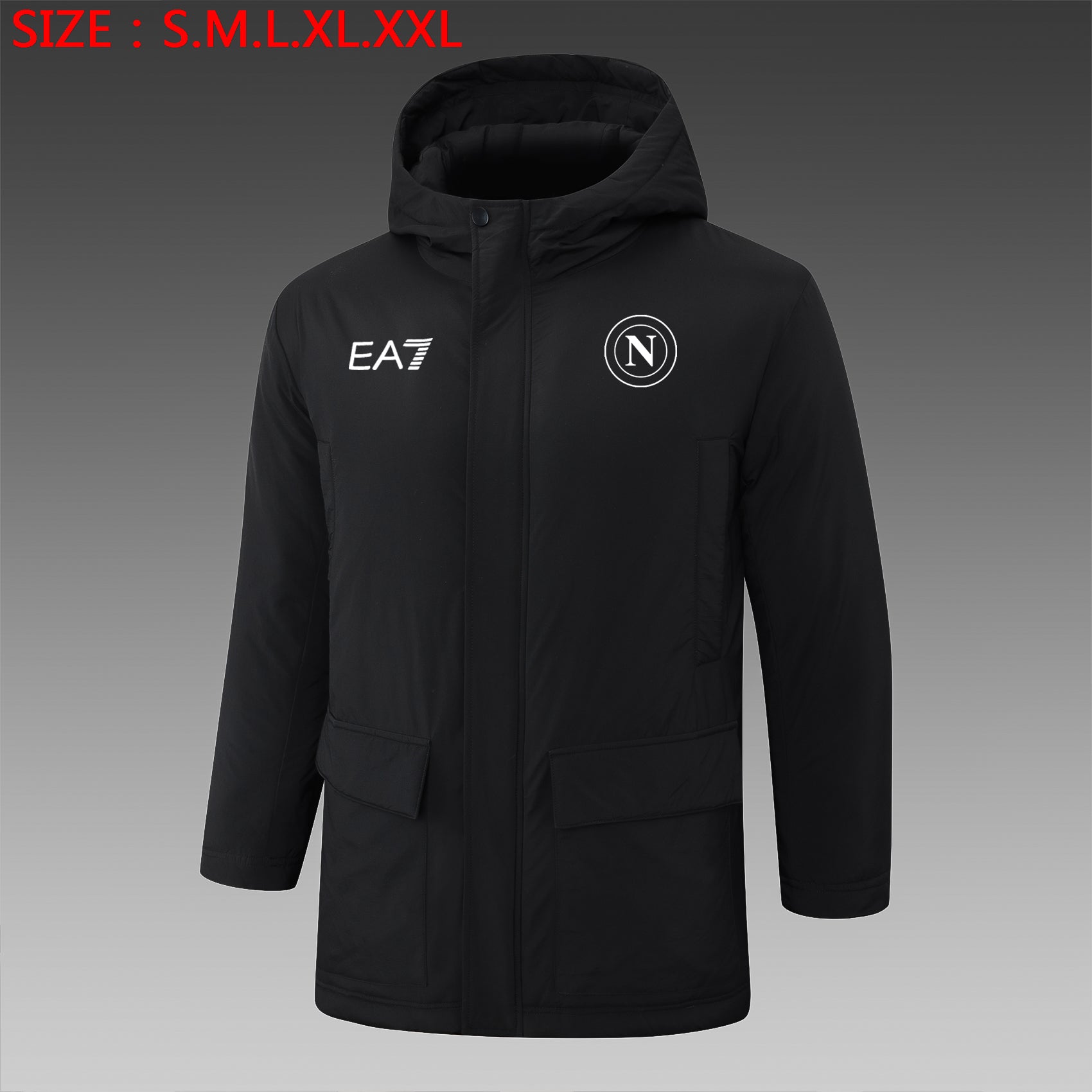 Napoli 24/25 Winter Black Jacket - Pro Soccer Jersey