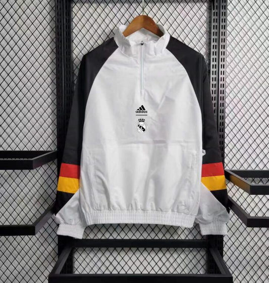23-24 Real Madrid White Pullover Windbreaker
