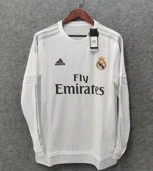 2015/2016 Real Madrid Retro Home shirt Long Sleeves : Thaï Quality