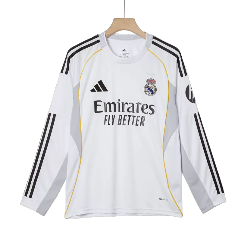 Real Madrid Long Sleeve Soccer Jersey Home 2025/26