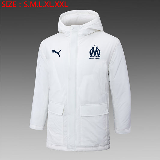 Marseille 24/25 Winter White Jacket - Pro Soccer Jersey