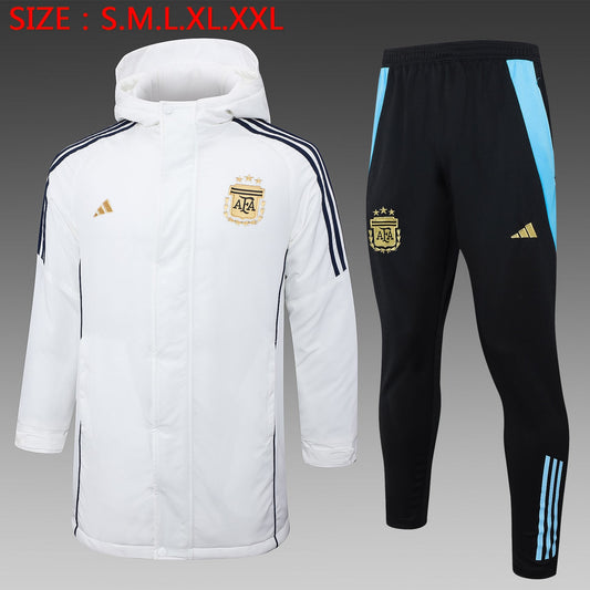 Argentina Windbreaker Tracksuit 24/25 White - Pro Soccer Jersey