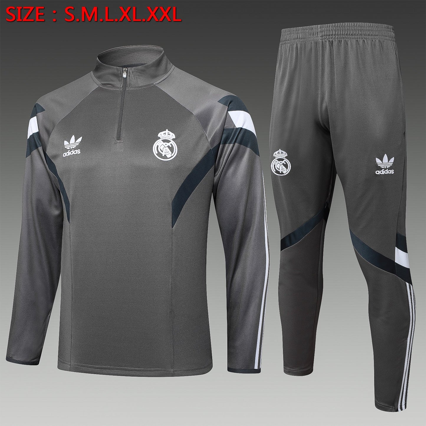 Real Madrid Fully Gray Tracksuit 24/25 - Pro Soccer Jersey