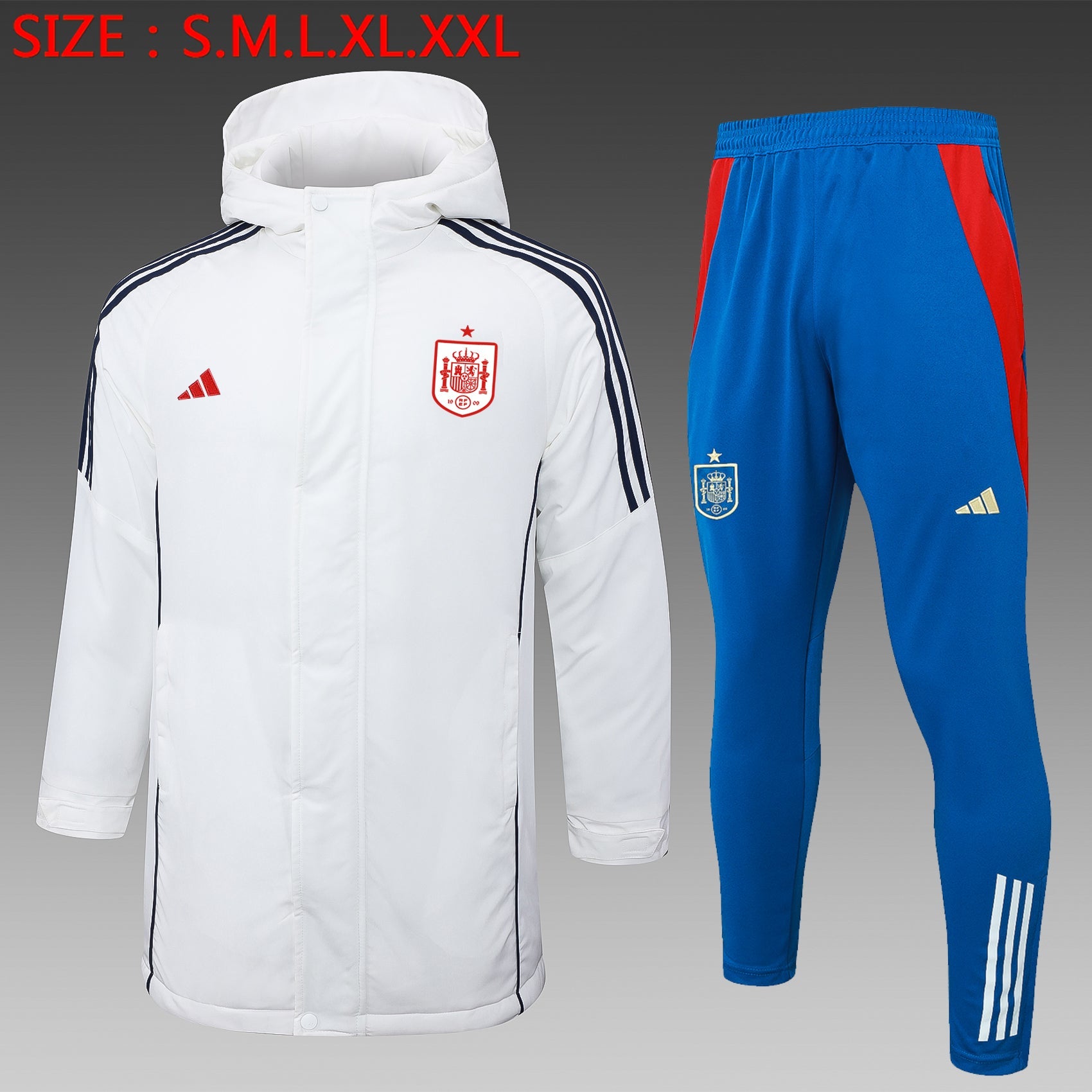 Spain White Windbreaker Tracksuit 24/25 - Pro Soccer Jersey