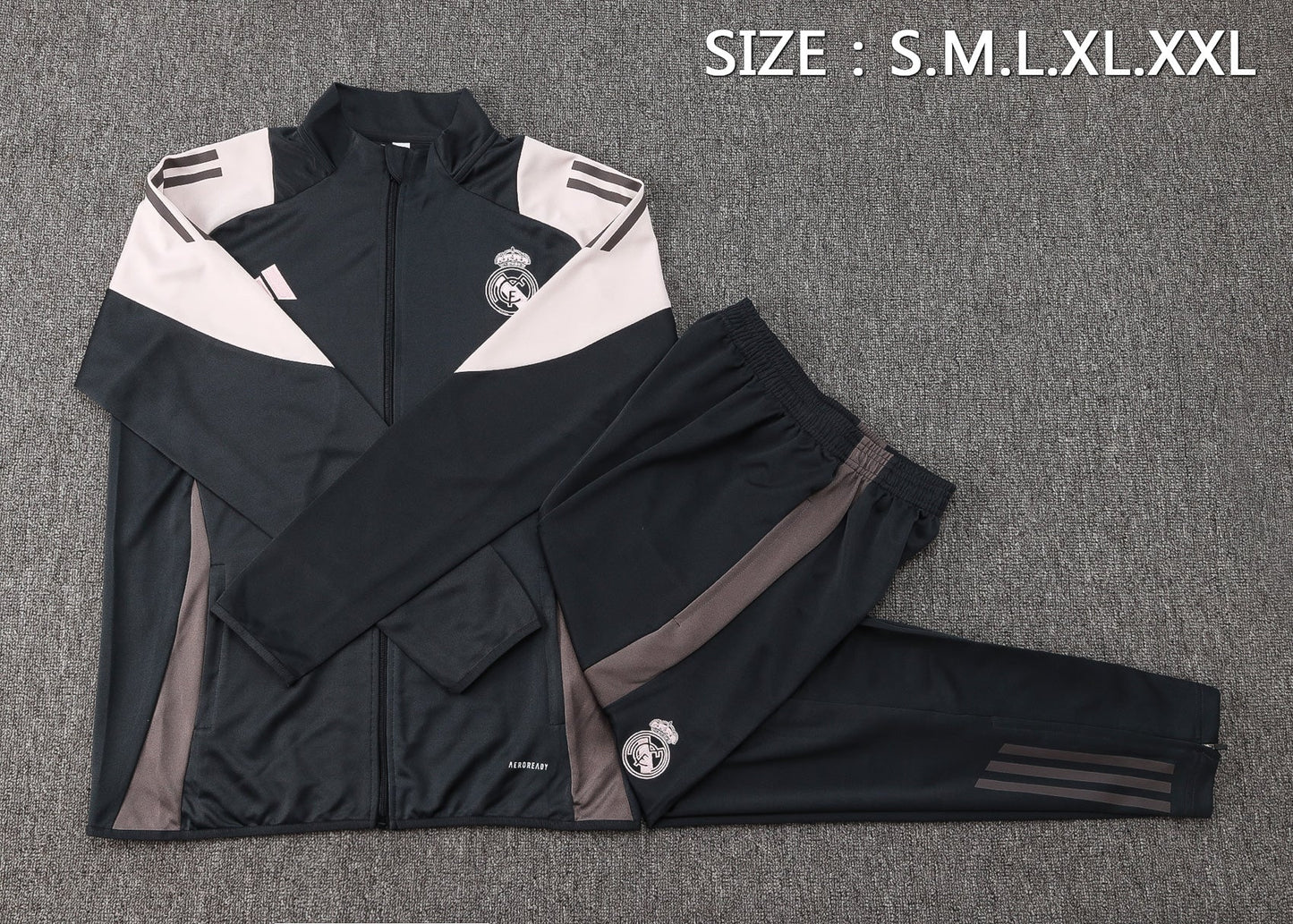 Real Madrid Tracksuit 24/25 Fully Gray - Pro Soccer Jersey