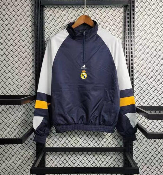 23-24 Real Madrid Royal Blue Pullover Windbreaker