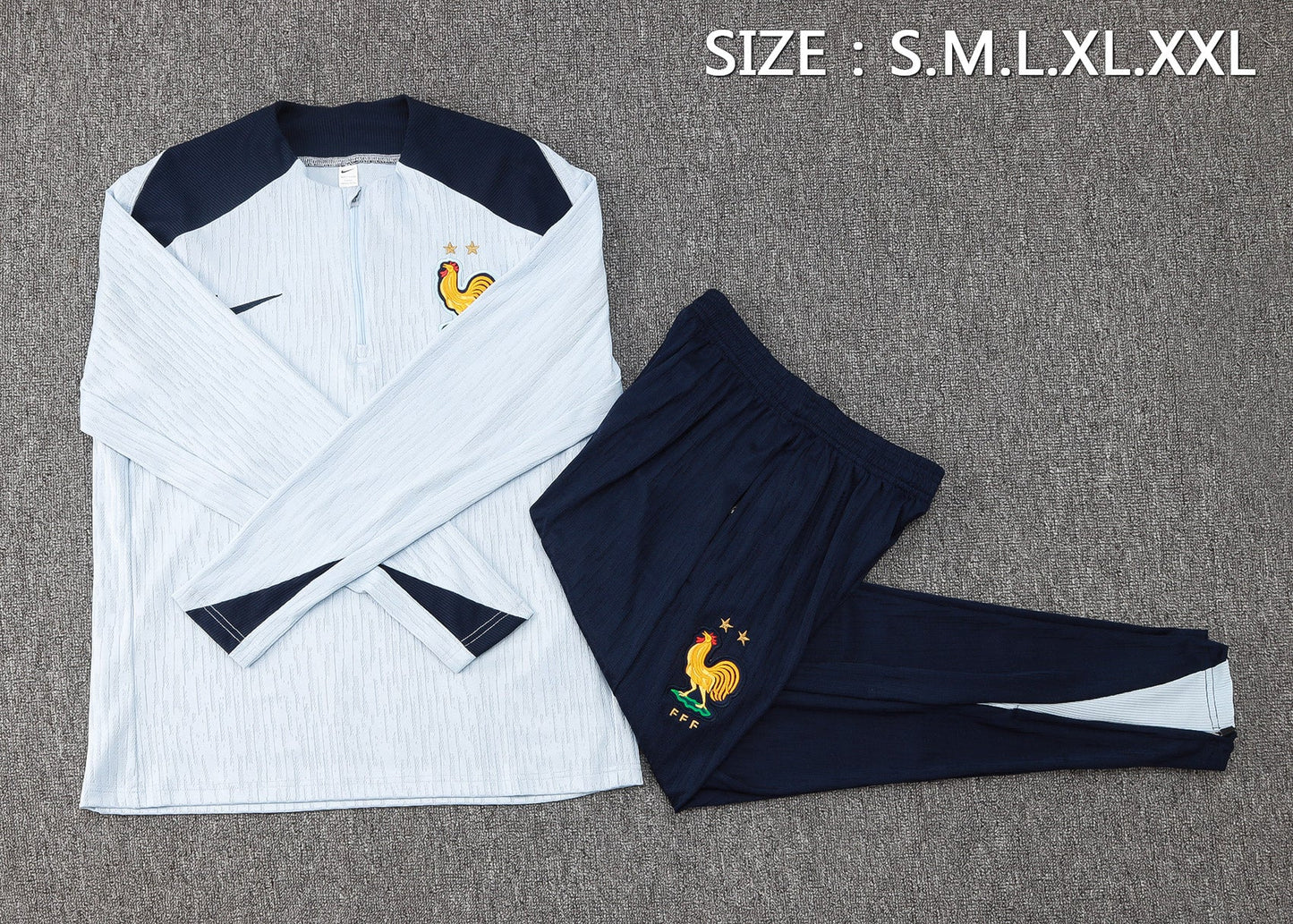 France Home Tracksuit 24/25 White - Pro Soccer Jersey