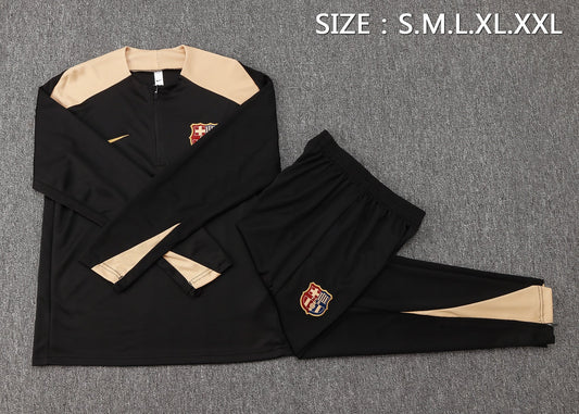 Barcelona Black 24/25 Tracksuit - Pro Soccer Jersey