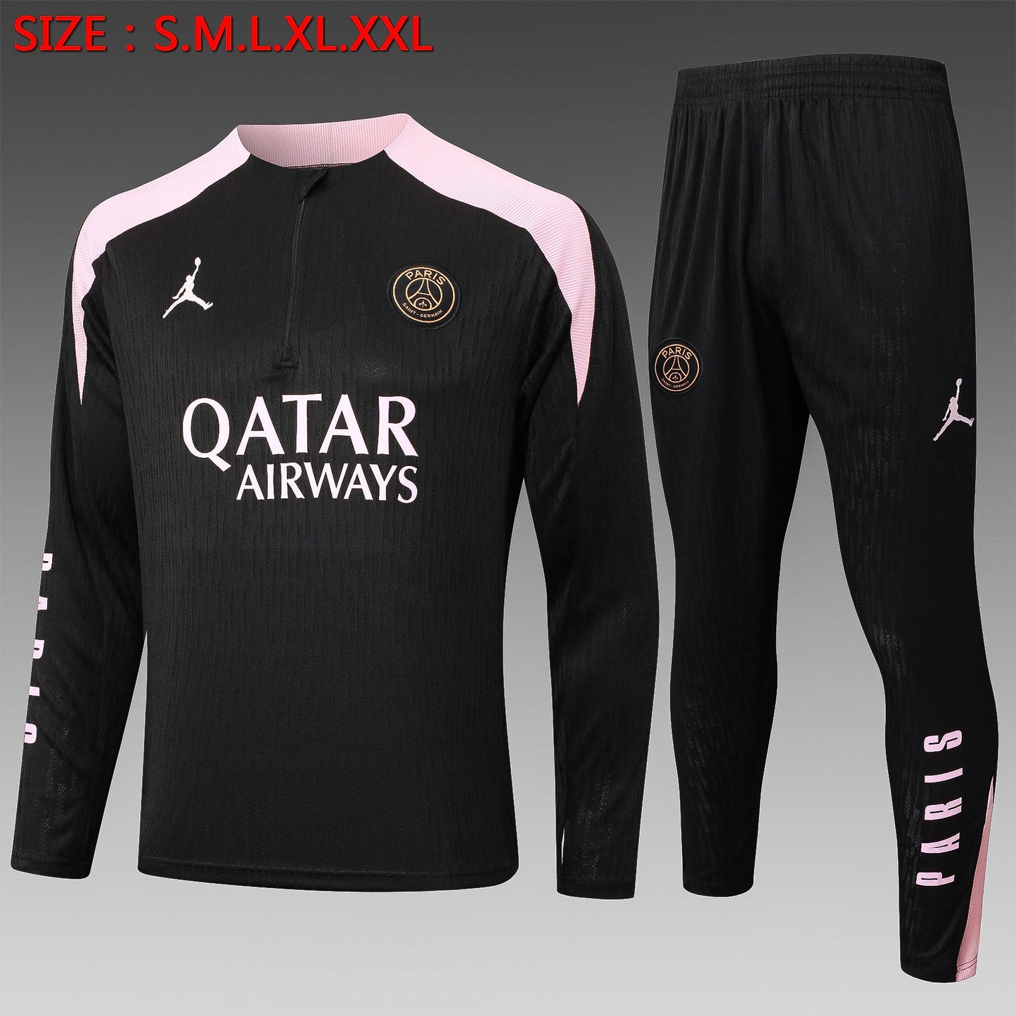 PSG Fully Black Tracksuit 24/25 - Pro Soccer Jersey