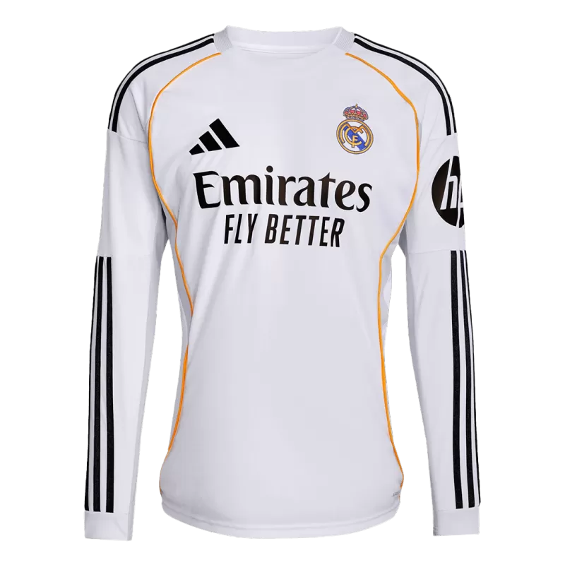 Real Madrid Long Sleeve Soccer Jersey Home 2025/26