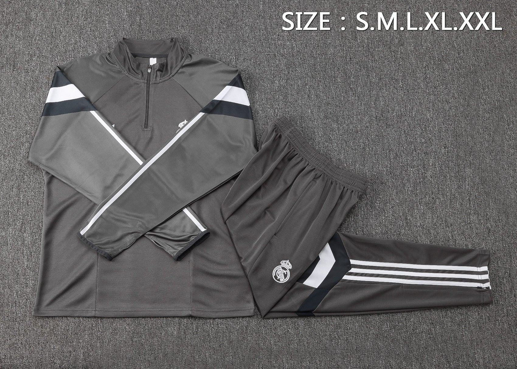 Real Madrid Fully Gray Tracksuit 24/25 - Pro Soccer Jersey