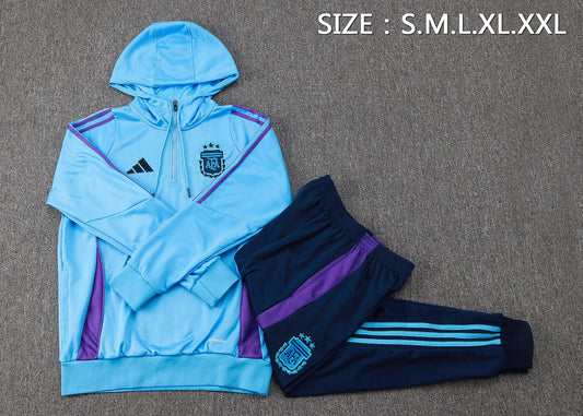 Argentina Blue Tracksuit 24/25 Hoodie Version - Pro Soccer Jersey
