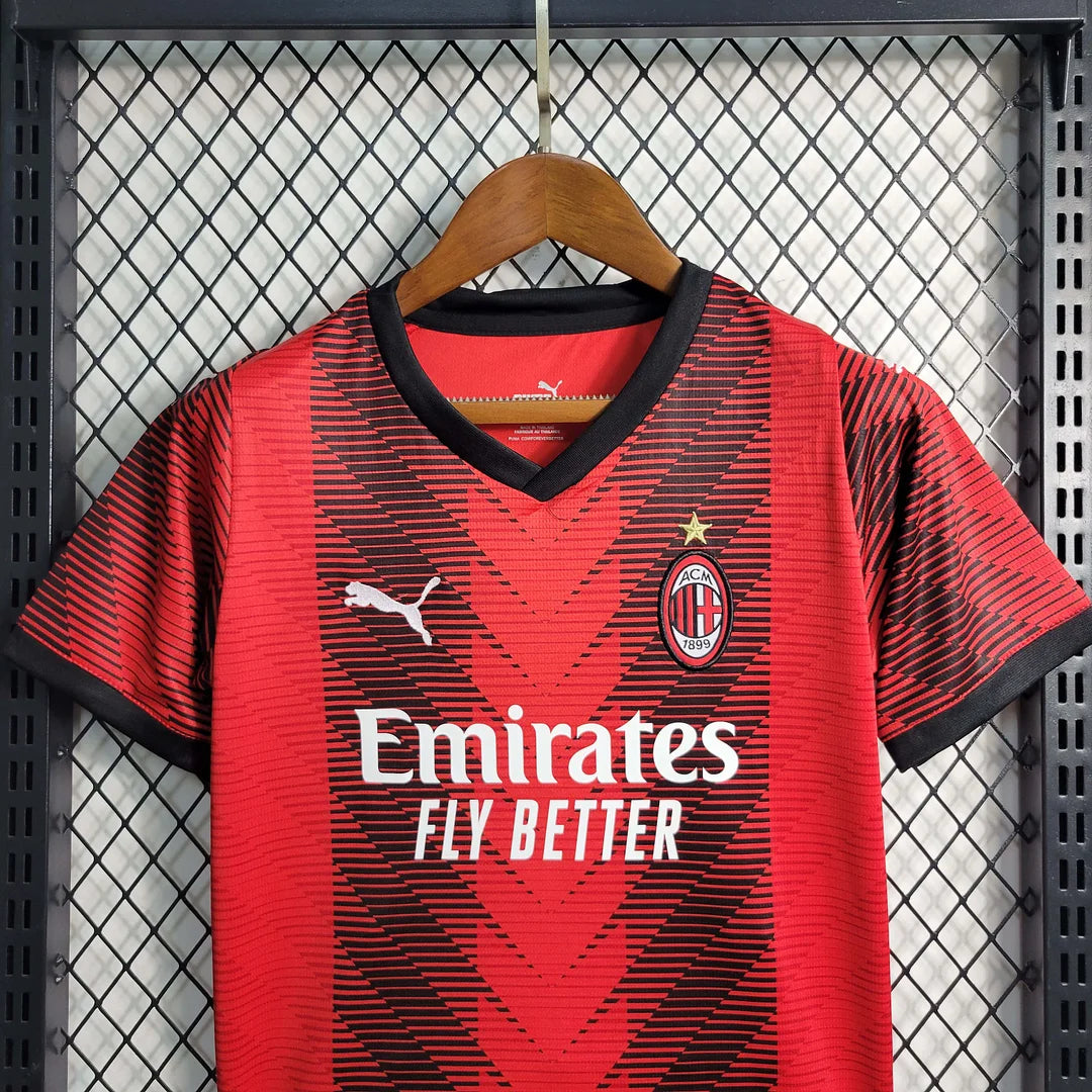 2023/2024 AC Milan Home Set Kids Size : Thaï Quality - Pro Soccer Jersey