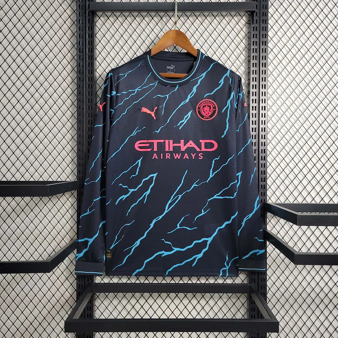2023/2024 Man City Away shirt Long Sleeves : Thaï Quality - Pro Soccer Jersey