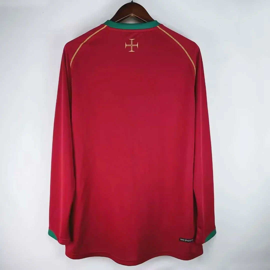 2006 FIFA World Cup Portugal Retro Home shirt Long Sleeves : Thaï Quality - Pro Soccer Jersey