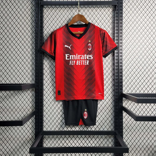 2023/2024 AC Milan Home Set Kids Size : Thaï Quality - Pro Soccer Jersey