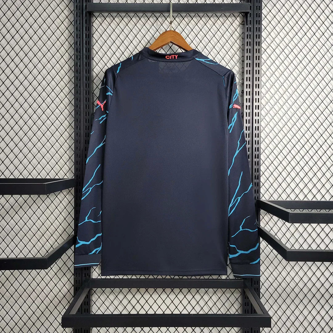 2023/2024 Man City Away shirt Long Sleeves : Thaï Quality - Pro Soccer Jersey