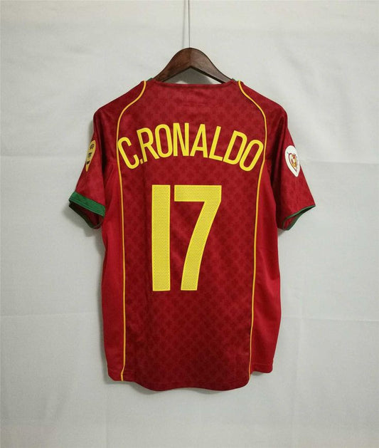 Cr7 Euro 2004 Portugal Home shirt Short sleeves : Thaï Quality - Pro Soccer Jersey