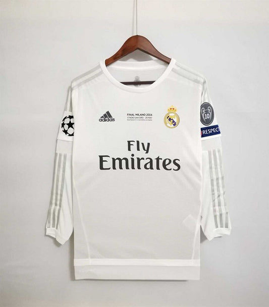 UEFA Champions League Final 2016 Real Madrid Retro shirt Long Sleeves : Thaï Quality - Pro Soccer Jersey