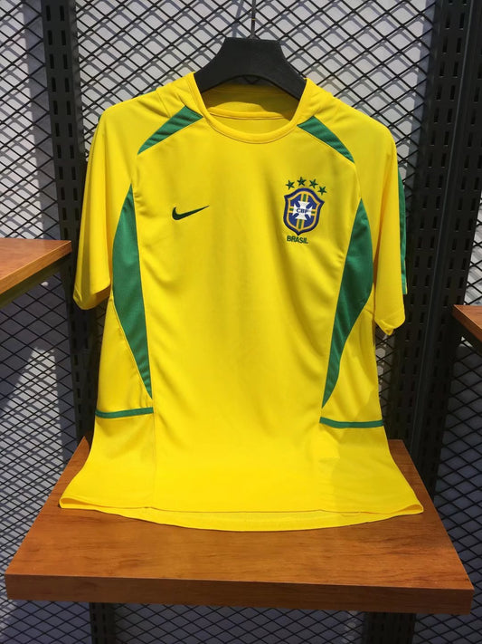FIFA World Cup 2002 Brazil Home Retro shirt : Thaï Quality - Pro Soccer Jersey