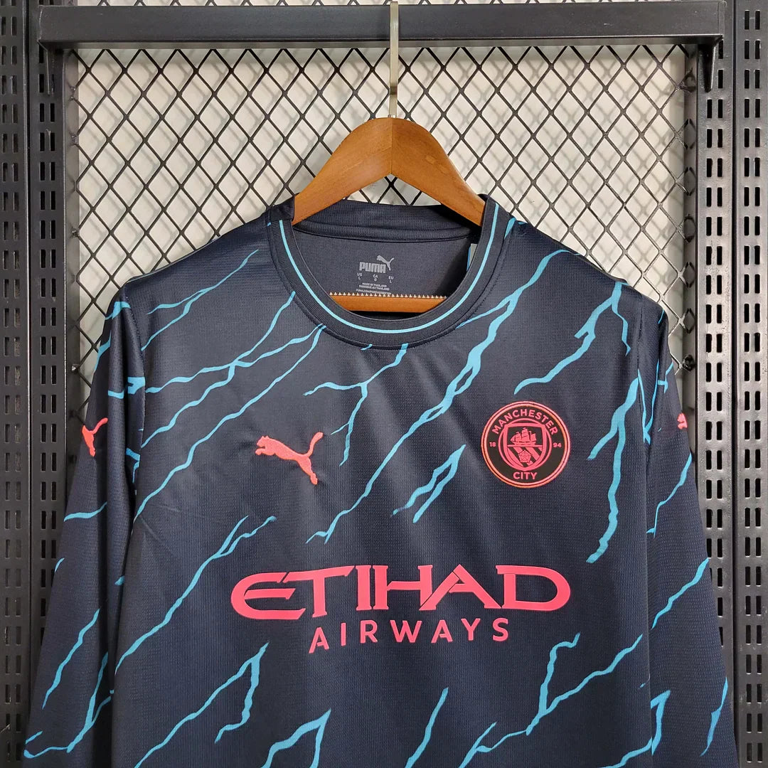 2023/2024 Man City Away shirt Long Sleeves : Thaï Quality - Pro Soccer Jersey