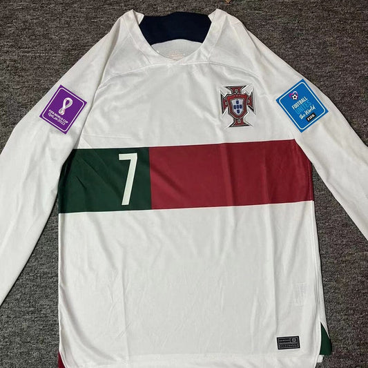 FIFA World Cup 2022 Portugal away shirt Long Sleeves : Thaï Quality - Pro Soccer Jersey