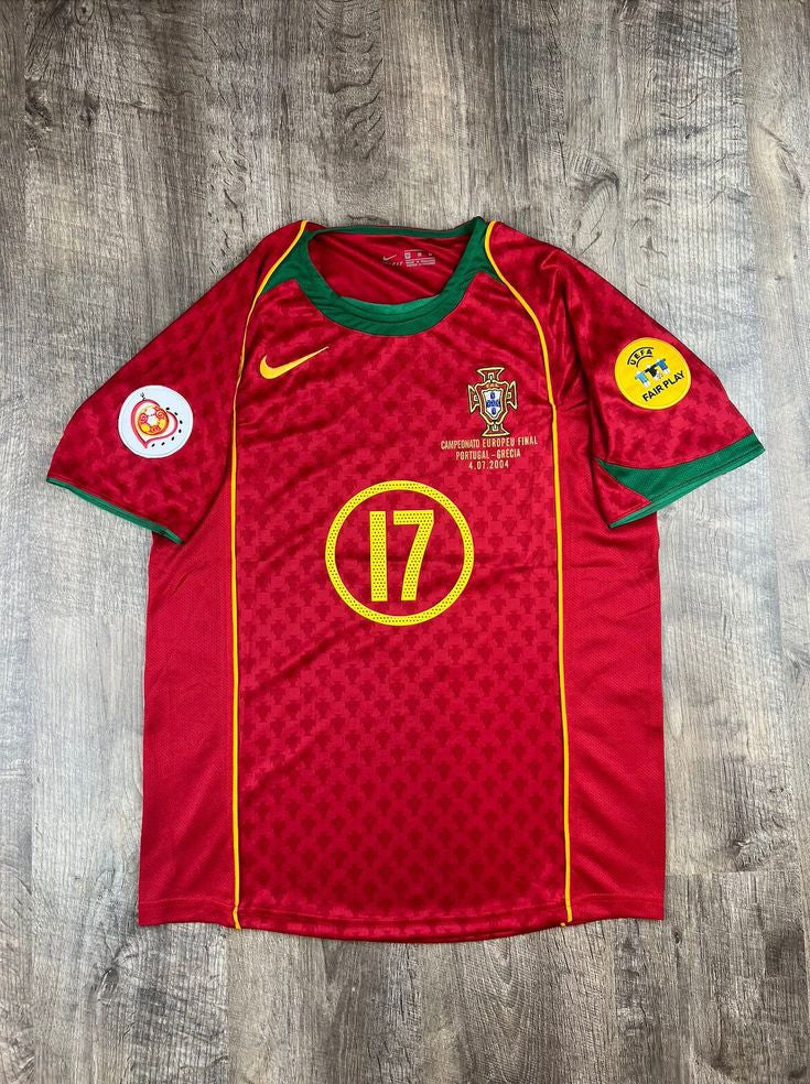 Cr7 Euro 2004 Portugal Home shirt Short sleeves : Thaï Quality - Pro Soccer Jersey